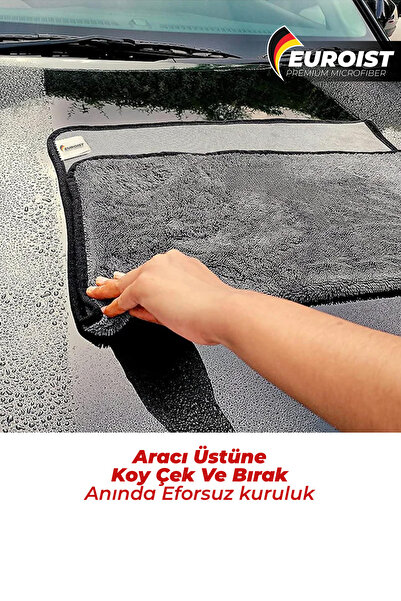 euroist Lavetă de uscare auto cu două fețe 50x70 cm, din microfibră, pentru ș...