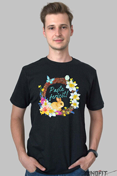 GILDAN Tricou Paste Fericit Coronita Cu Iepuras Flori Si Fluturi