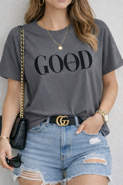 ArtYus Good Vibes Text Printed Unisex Oversized T-Shirt – Minimal Typography ...