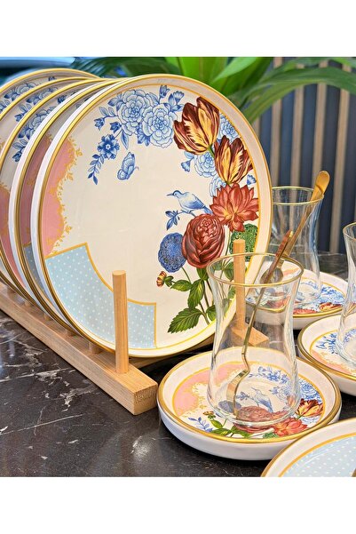 Onedekor 18 Piece Grand Flower Cake Tea Set