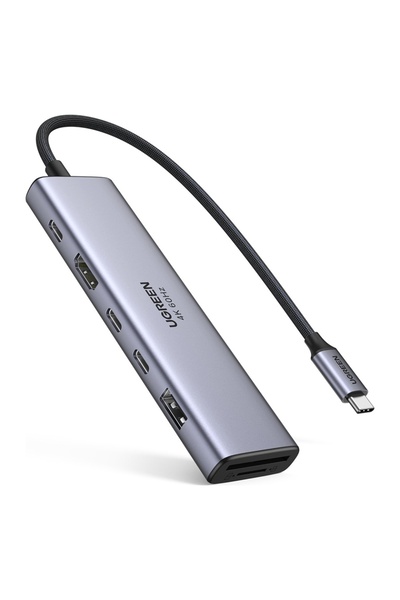 Ugreen USB-C Hub to 3x USB-C, USB-A, HDMI, SD/TF Card, 10Gbps, 4K@60Hz, Grey