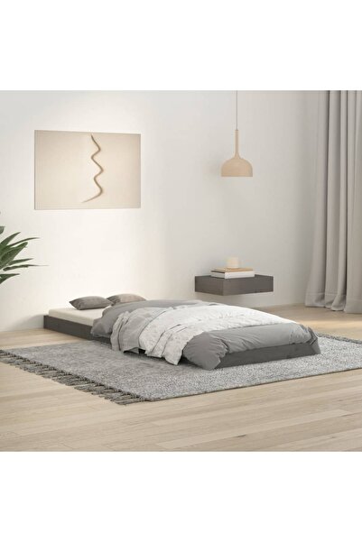 Concept Μικρό σκελετό Μονό κρεβατιού 2FT6, γκρι, 75x190 εκ., μασίφ ξύλο πεύκου