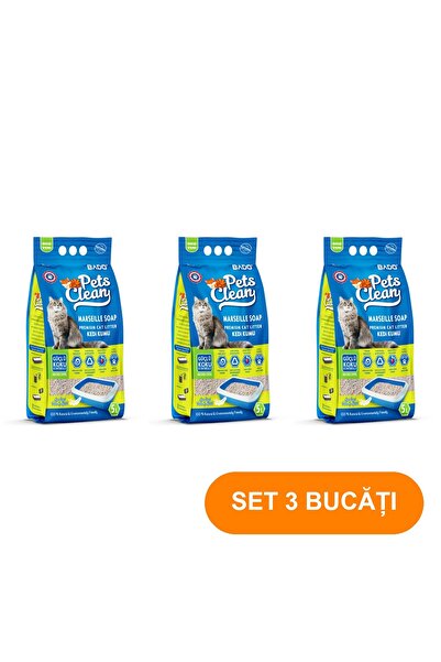 Bado SET 3 BUCĂȚI - LITTER PENTRU PISICI 5L BENTONITĂ CU AROMĂ DE SĂPUN DE MA...