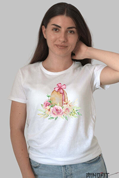 GILDAN Tricou Floral Paste Eleganta Intre Oua Si Flori