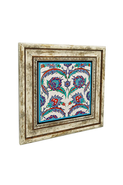 Sadrazam Ottoman Iznik Tile Pattern (Rüstem Pasha Mosque) B Printed Natural S...