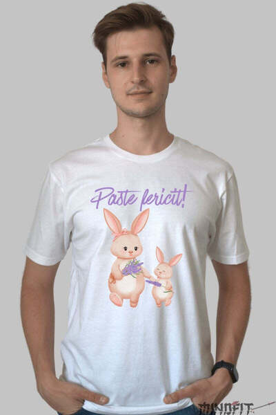 GILDAN Happy Easter T-Shirt Bunnies With Lavender