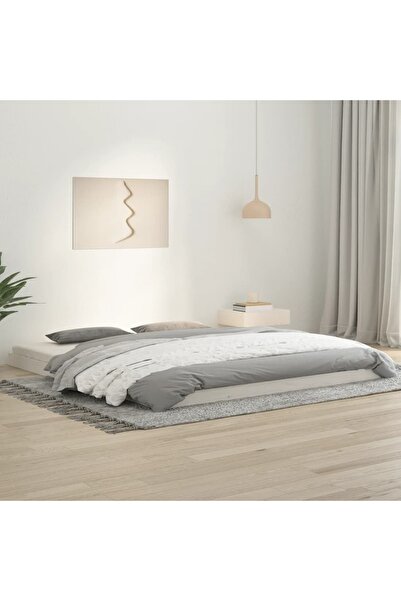 Concept Cadru de pat Super King 6FT, alb, 180x200 cm, lemn masiv de pin