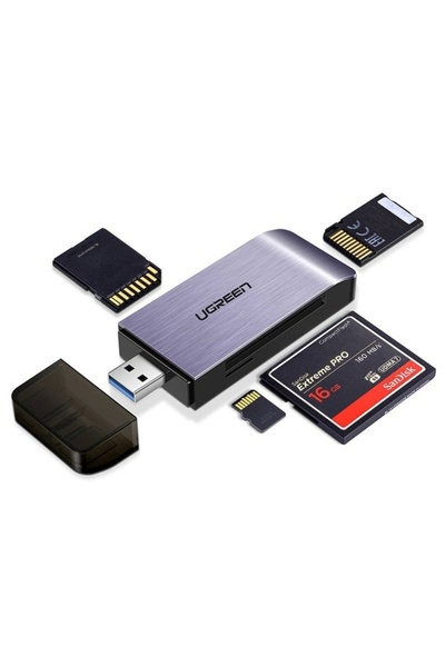 Ugreen USB Card Reader for SD/TF/CF/MS Cards, Plug&Play, 512GB, 5Gbps, CM180 ...