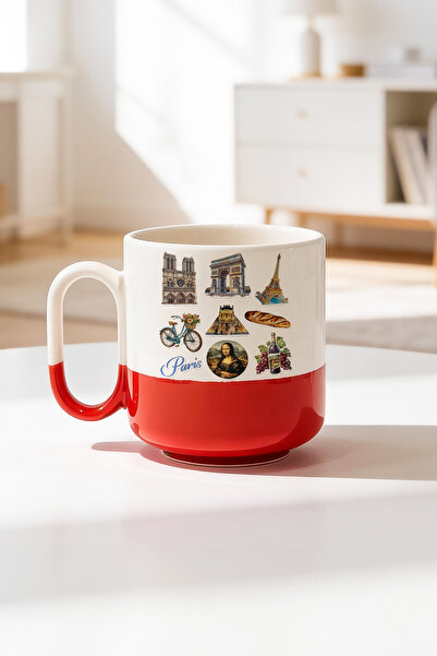 BB TRADE كوب باريس ديزاين سيراميك مطبوع برو سعة 330 مل