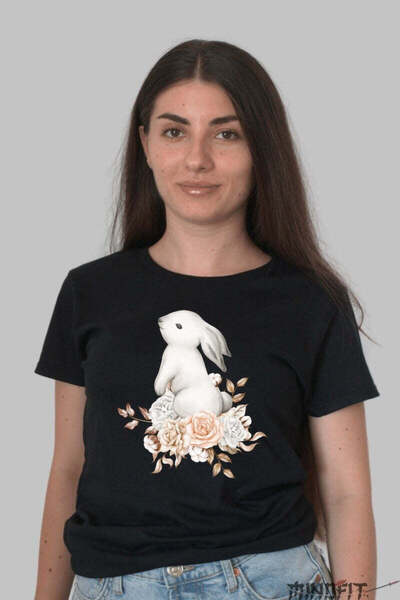 GILDAN Tricou Fermecat Iepurasul Si Florile Elegante