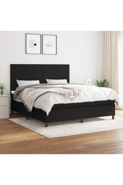 Concept Pat box spring cu saltea, negru, 180x200 cm, catifea
