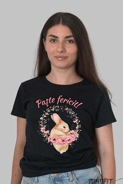 GILDAN Tricou Paste Fericit Iepuras Dragalas Si Coronita Cu Flori