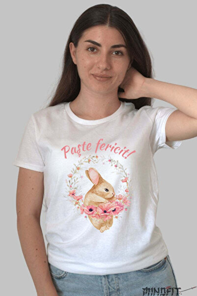 GILDAN Happy Easter T-Shirt Cute Bunny and Flower Crown