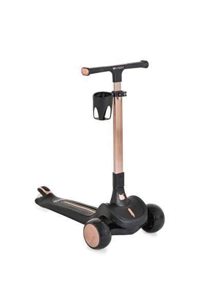 byox Trotineta copii pliabila Aero Black, ghidon reglabil, lumini LED, 3+ ani...