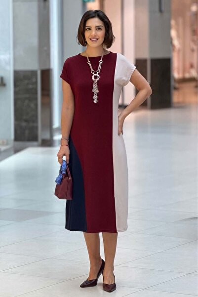 Nevin Kaya Moda Rochie din țesătură modal în bumbac culori: Roșu Claret, Bleu...