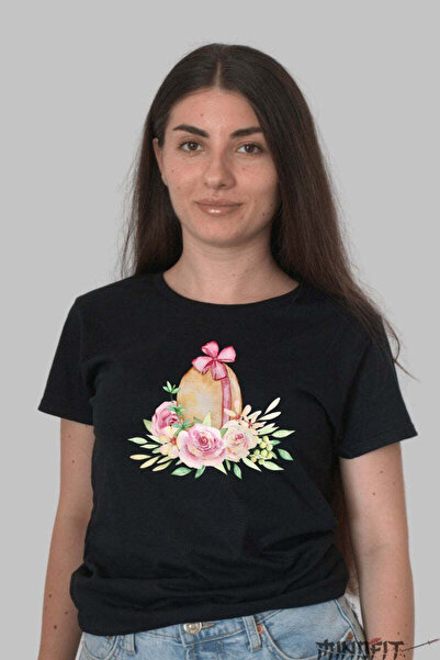 GILDAN Tricou Floral Paste Eleganta Intre Oua Si Flori