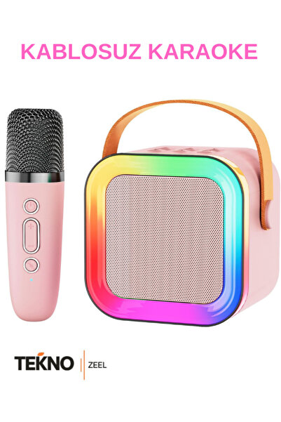 teknozeel Mikrofonlu Karaoke 5 Ses Efektli Rgb Led Işıklı Bluetooth Kablosuz ...