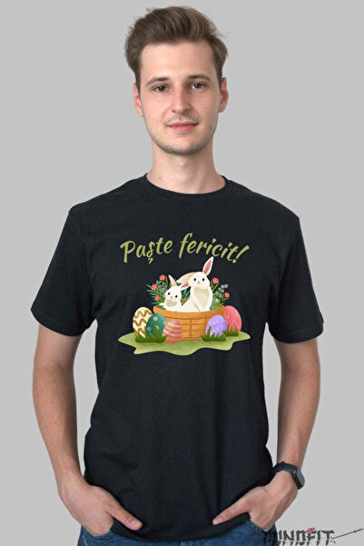 GILDAN Tricou Paste Fericit Iepurasi In Cosulet Cu Oua Colorate