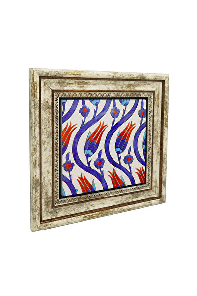 Sadrazam Laleli Tile Pattern (Rüstem Pasha Mosque) Printed Natural Stone Pain...