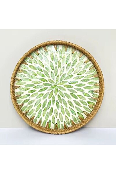 Renesse Home Asuan Handmade Rattan Tray 30 cm – Natural Wicker Presentation T...