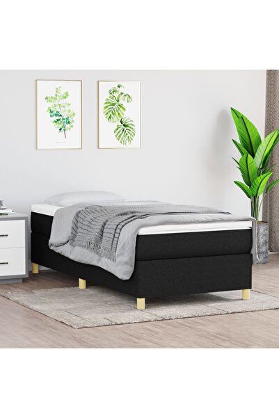 Concept Pat box spring cu saltea, negru, 100x200 cm, textil