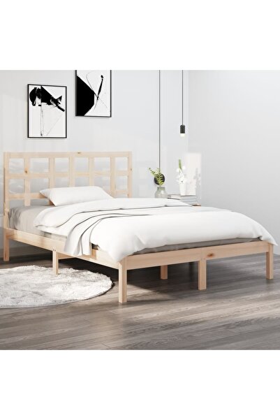 Concept Μικρό σκελετό Διπλό κρεβατιού 4 ποδιών, 120x190 εκ., μασίφ ξύλο