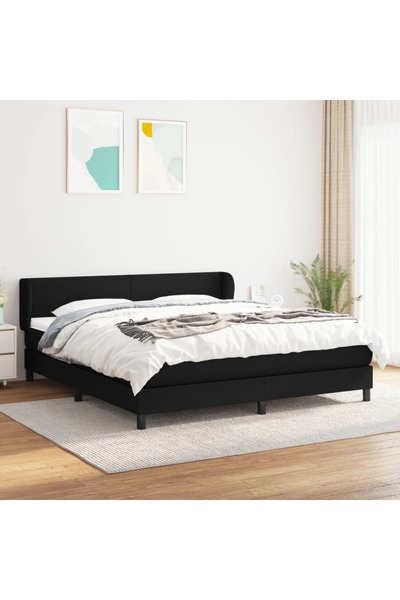 Concept Pat box spring cu saltea, negru, 160x200 cm, textil