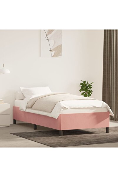 Concept Cadru de pat, roz, 80x200 cm, catifea