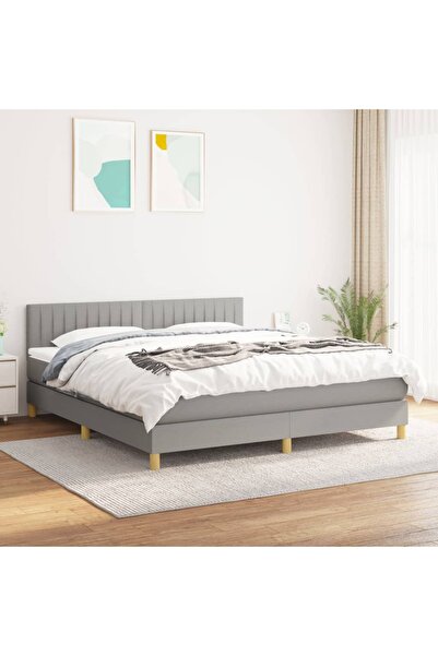 Concept Pat continental, gri deschis, 180x200 cm, material textil