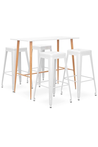 Concept Σετ επίπλων μπαρ, 5 τεμάχια, λευκό