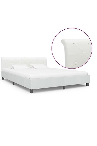 Concept Σκελετός κρεβατιού, λευκό, 160 x 200 cm, οικολογικό Δερμάτινο