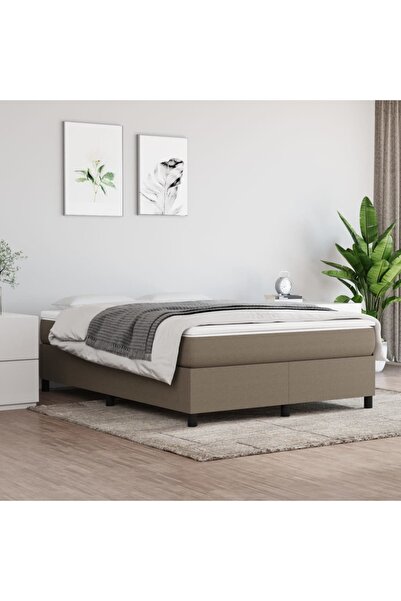 Concept Cadru de pat box spring, gri taupe, 140x200 cm, textil