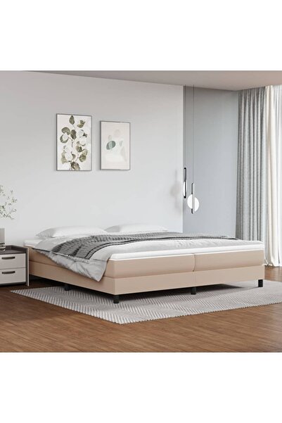 Concept Cadru de pat box spring, cappuccino, 200x200cm, piele ecologică