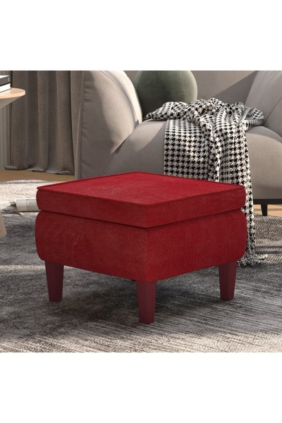 Concept Καρέκλα με ξύλινα πόδια, κόκκινο του κρασιού, Βελούδο