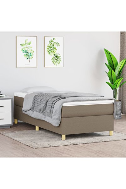 Concept Pat box spring cu saltea, gri taupe, 100x200 cm, textil