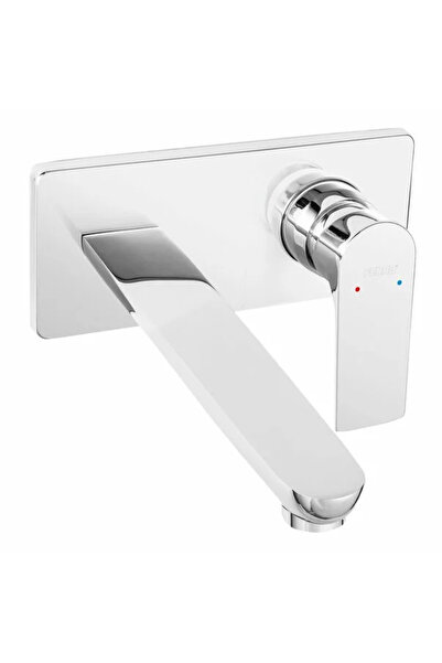 FERRO Baterie lavoar incastrata crom cu pipa 22 cm Square