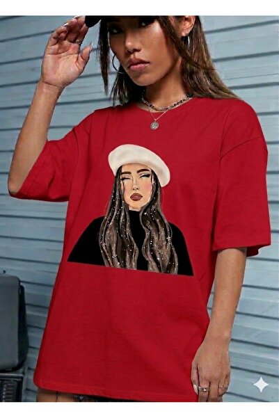 WOODROFFE Hat Girl Printed Women's / Girls Oversize Brown T-Shirt