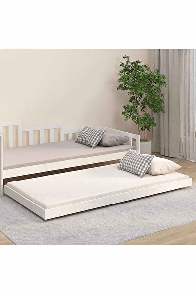 Concept Σκελετός κρεβατιού, λευκό, 100x200 cm, μασίφ ξύλο πεύκου