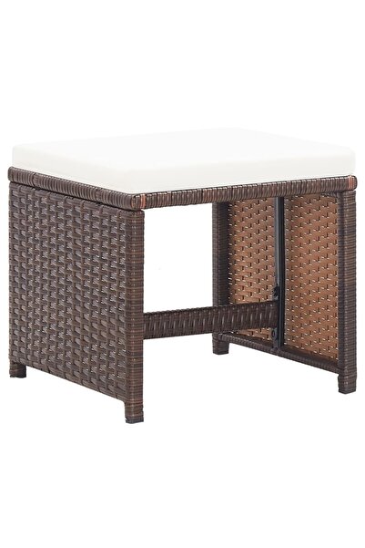 Concept Taburete de grădină cu perne, 2 buc., maro, poliratan