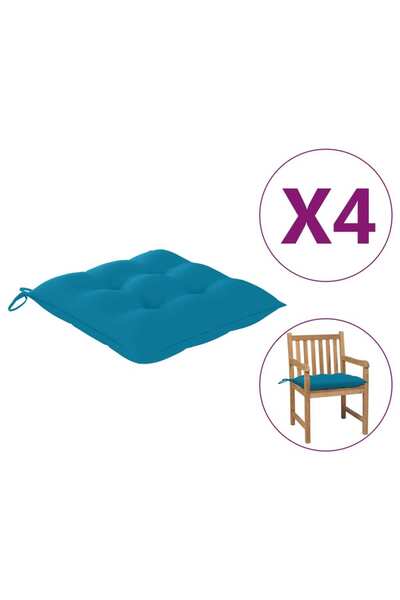 Concept Μαξιλάρια καρέκλας, 4 τεμ., ανοιχτό μπλε, 40x40x7 cm, ύφασμα