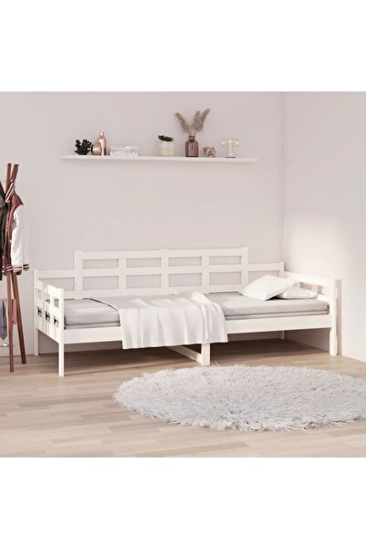 Concept Κρεβάτι ημέρας, λευκό, 90x200 εκ., μασίφ ξύλο πεύκου