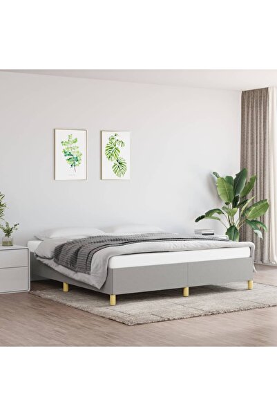 Concept Cadru de pat, gri deschis, 160x200 cm, material textil