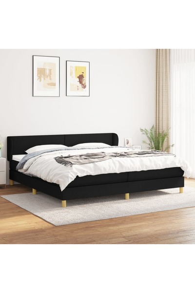 Concept Pat box spring cu saltea, negru, 200x200 cm, textil