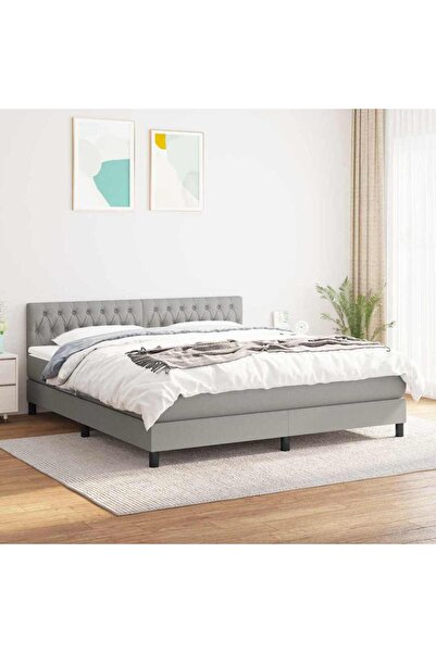 Concept Pat continental, gri deschis, 180x200 cm, material textil