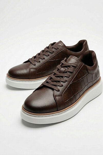 LUSIVE 100% Genuine Leather Brown Lace-Up Comfortable Casual Men's Shoes Luas...