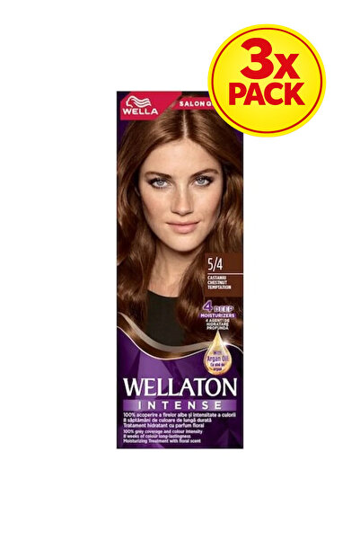 Wella Vopsea de păr permanentă Wellaton, culoare castaniu 5/4, pachet de 3 bu...