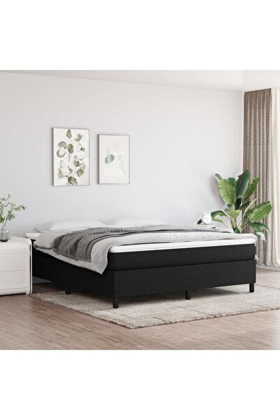 Concept Cadru de pat box spring, negru, 180x200 cm, textil