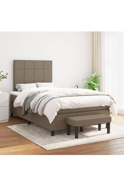 Concept Pat box spring cu saltea, gri taupe, 120x200 cm, textil