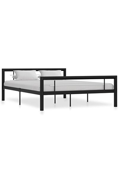 Concept Σκελετός κρεβατιού, μαύρο και άσπρο, 120 x 200 εκ., μεταλλικός