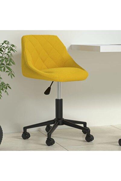 Concept Scaun de birou pivotant, galben muștar, catifea